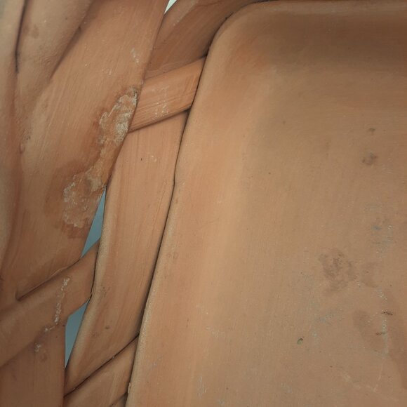 VTG Terra Cotta Woven 12" Basket MADE IN ITALY 3" High Italian Pottery READ - Picture 7 of 10